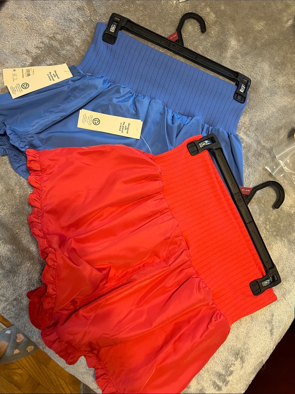 2 Rib Waist Shorts - Red and Blue
